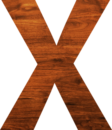 वर्णमाला एक्स में लकड़ी बनावट
