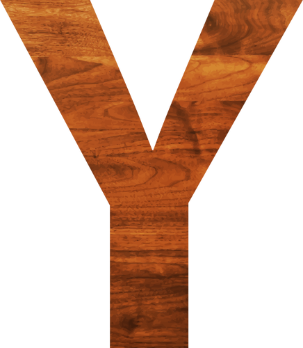 Lettera Y in stile in legno