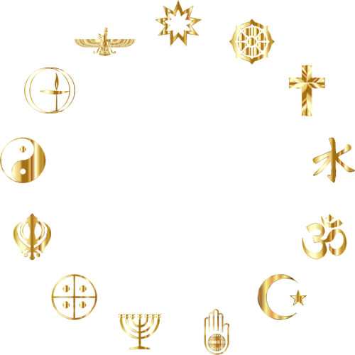 Gouden religieuze symbolen