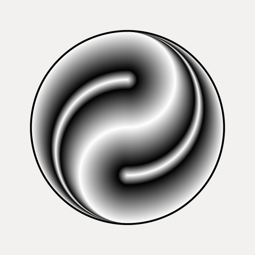 Vektori ClipArt koristeellinen Ying Yang kuvake