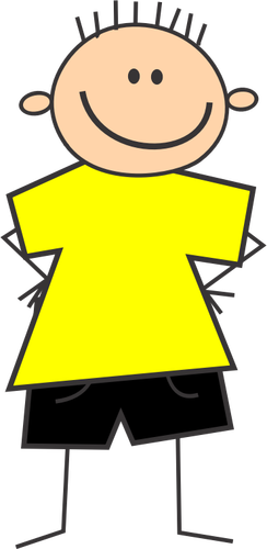 Rapaz de camisa amarela