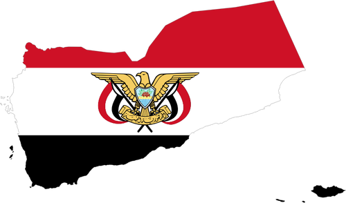 Jemen karta flagga