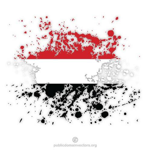 Bandera de salpicaduras de tinta de Yemen