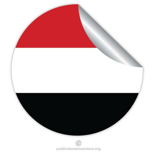 Bandera de Yemen dentro de una etiqueta