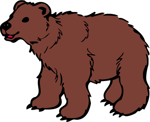 Mladý hnědý medvěd Vektor Klipart