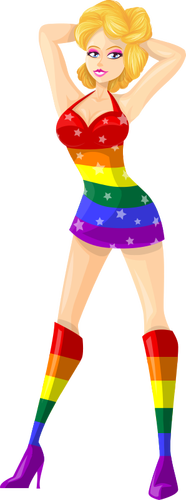 Bailarina exótica en colores LGBT