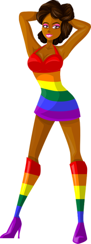 Colori LGBT su una spogliarellista