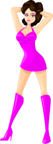 Rosa kläder på en modell