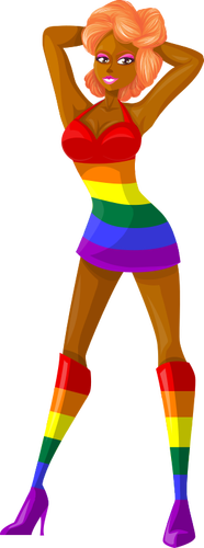 Exotische Danseuse in LGBT-Farben