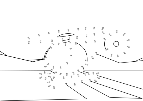Helicóptero Conecte el dibujo vectorial de puntos