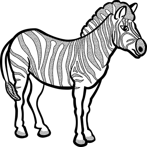 Zebra v černé a bílé vektorové kreslení