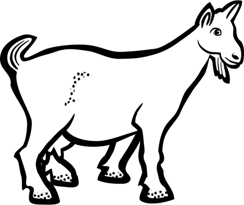 Koza s pihy černobílé ilustrace
