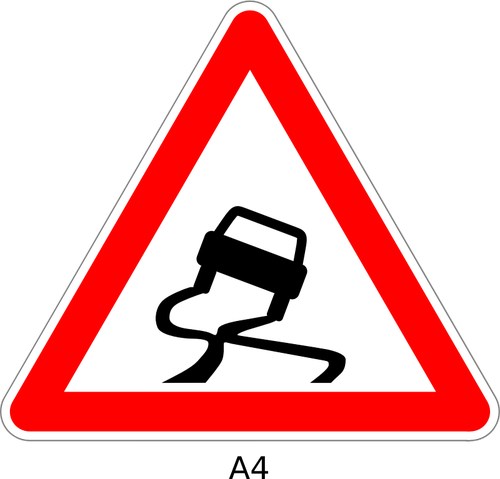 滑りやすい道路標識