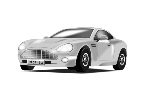 銀色の車のベクトル描画