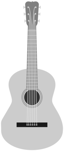 ग्रेस्केल ध्वनिक गिटार वेक्टर छवि