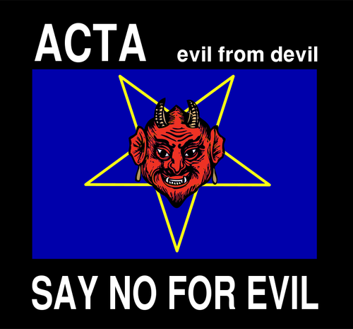 ACTA зло Векторный знак
