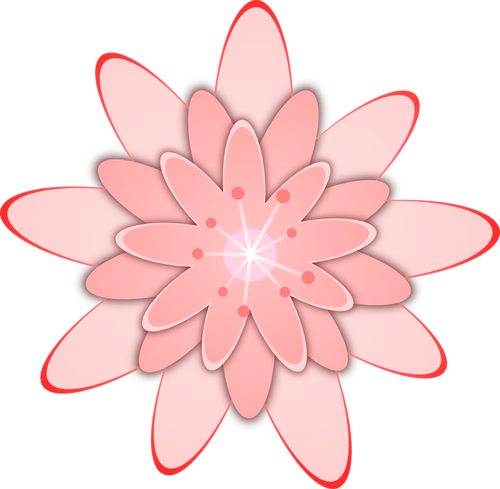 Růžový květ vektorové kreslení