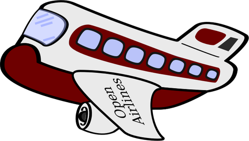 Kartun vektor gambar pesawat