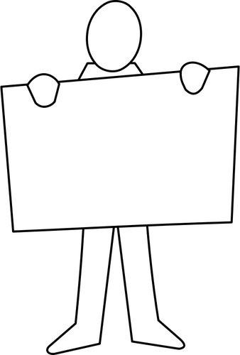 Человек, держащий плакат векторной графики