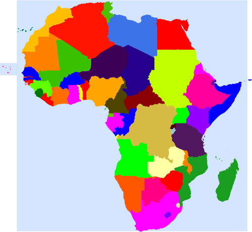 Africa e i suoi paesi di grafica vettoriale