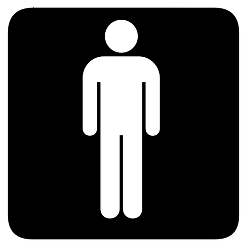 Herrarnas toalett fyrkantig skylt vektor bild