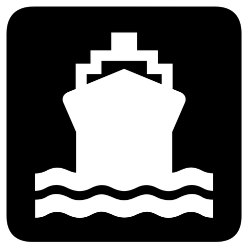 Лодка порт знак Векторный рисунок