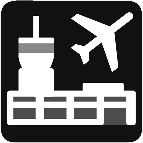 Luchthaven terminal silhouet
