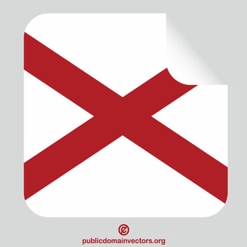 Алабама флаг квадратный наклейка