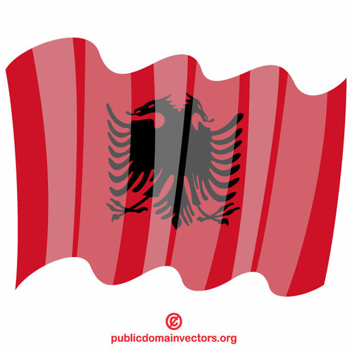 Viftande flagga albanien