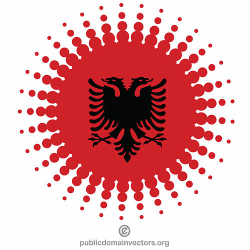 العلم الألباني تصميم الألوان النصفية