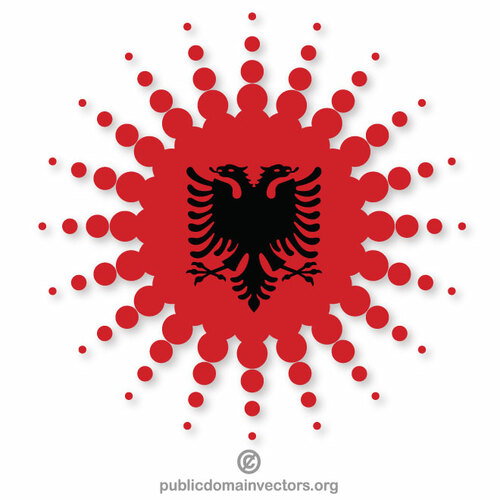 アルバニア国旗付きハーフトーン形状
