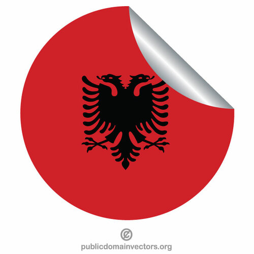 Nálepka na peeling s albánskou vlajkou
