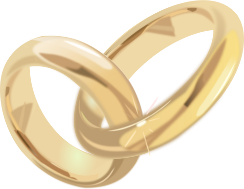 Zlaté zásnubní prsteny vektorové ilustrace