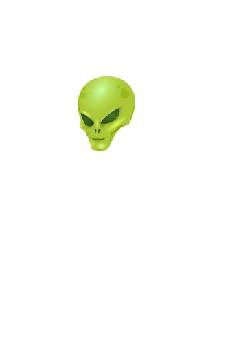 Zelený mimozemšťan hlava