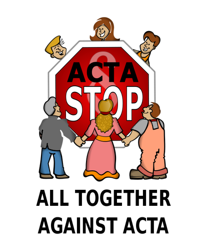איור וקטורי של ACTA לעצור