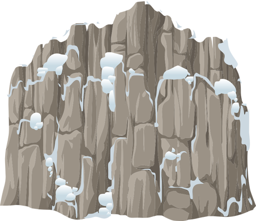 氷で覆われた崖