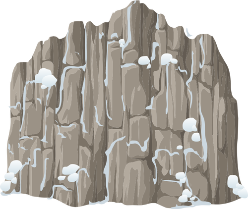 Höga snöiga cliff