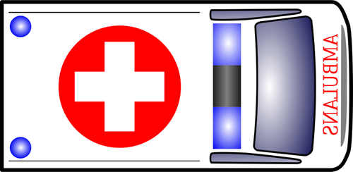 Illustration vectorielle de van médicale vue de dessus