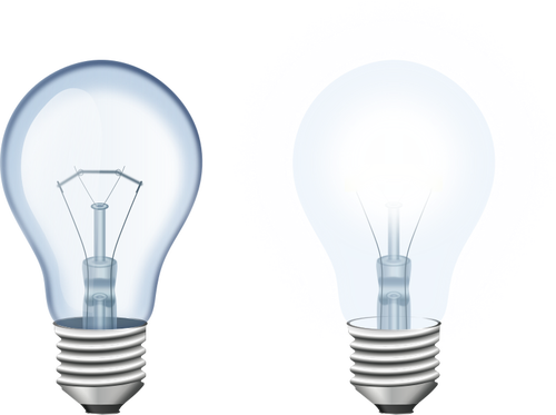Imagem de duas lâmpadas