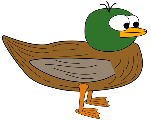 Kreslený mladá kachna vektorové grafiky