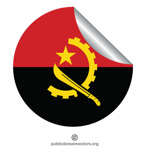 Etiqueta da casca da bandeira de Angola