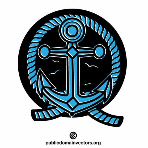 Logo d’ancre avec corde