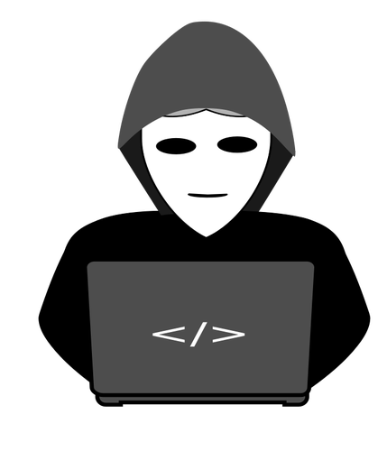 Immagine di vettore di hacker anonimo