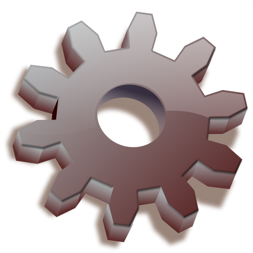 Vector icono de engranaje marrón 3D dibujo
