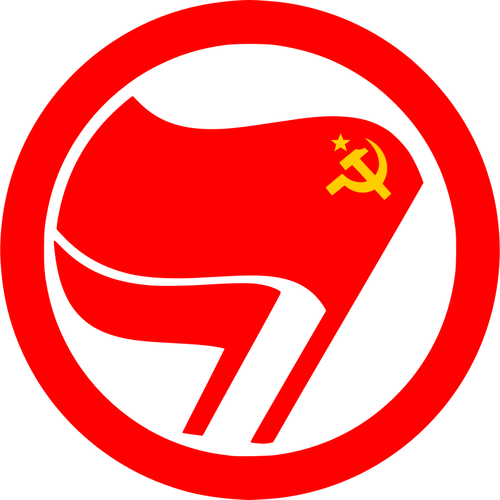Simbolo di azione comunista antifascista rosso