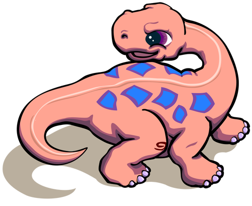 Pink prehistoric animal