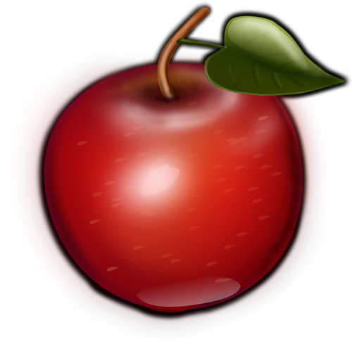 Grafika wektorowa brązowy wskazówka i green leaf apple