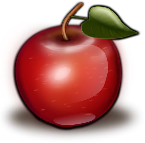 Clip-art vector de maçã manchada de vermelho brilhante