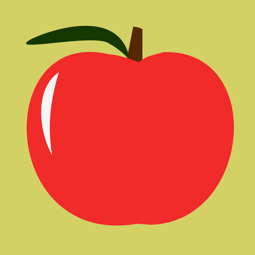 האיור וקטורית תפוח אדום עם עלה