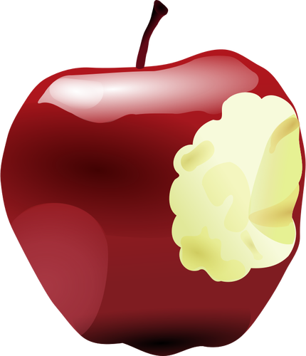 Äpple med bettet vektorbild